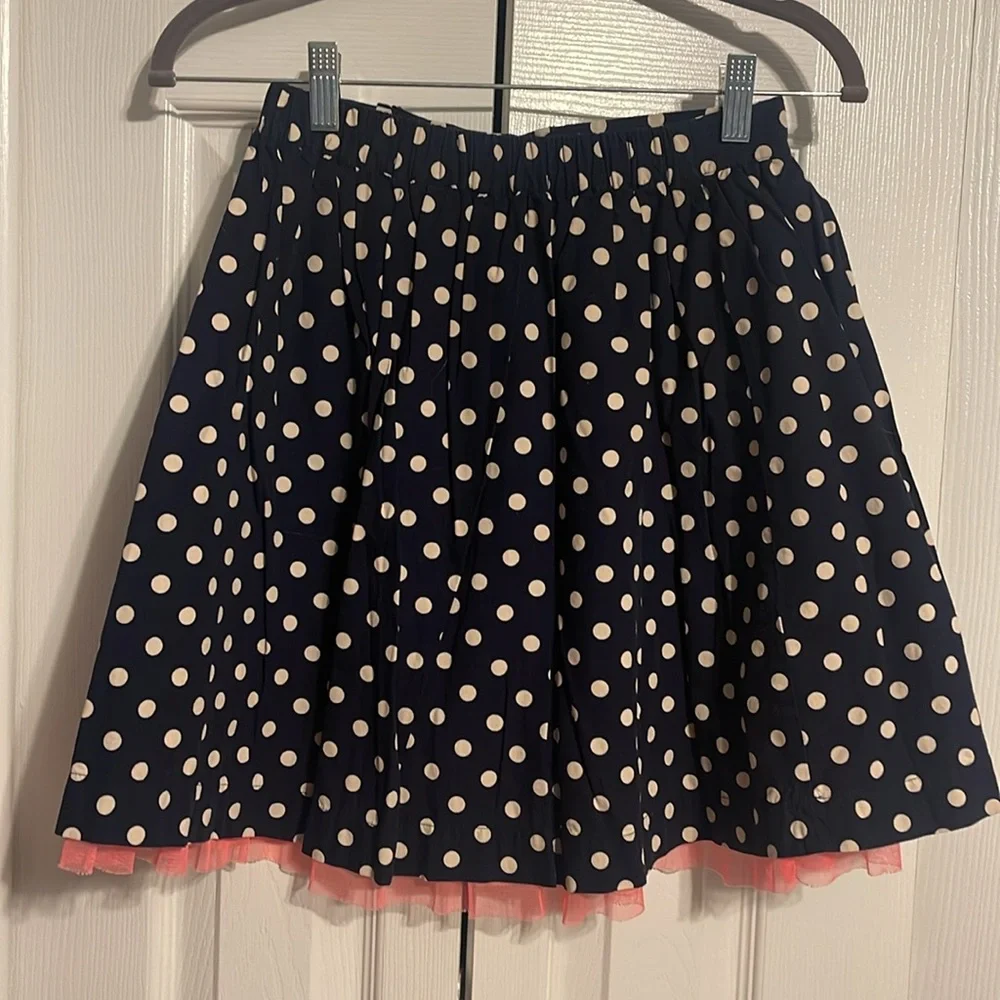 Gapkids navy blue polka dot skirt with pink crinoline size XL (12) NWOT
